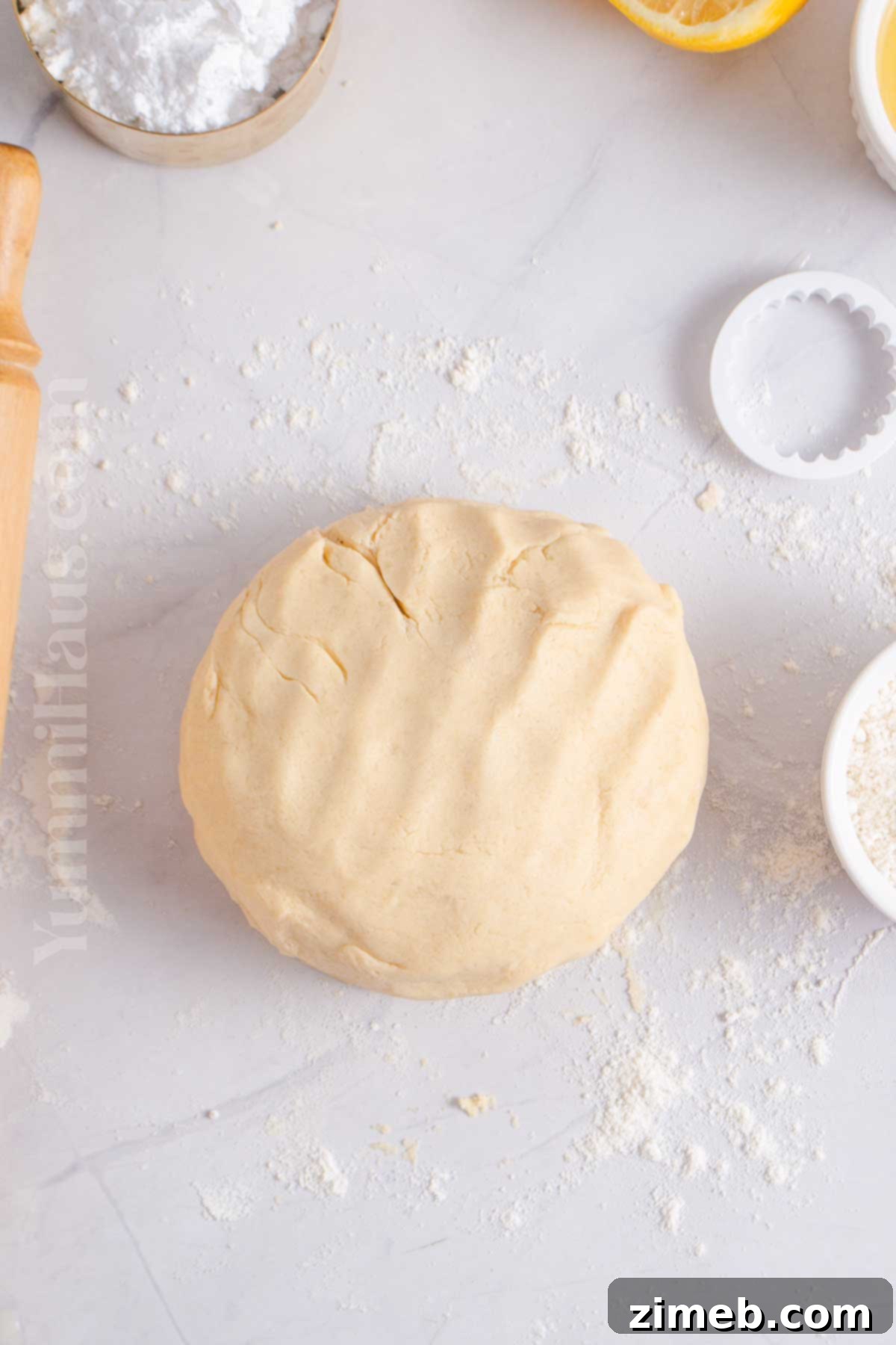 Sunshine Lemon Shortbread 5 Steps for making the lemon shortbread cookie dough