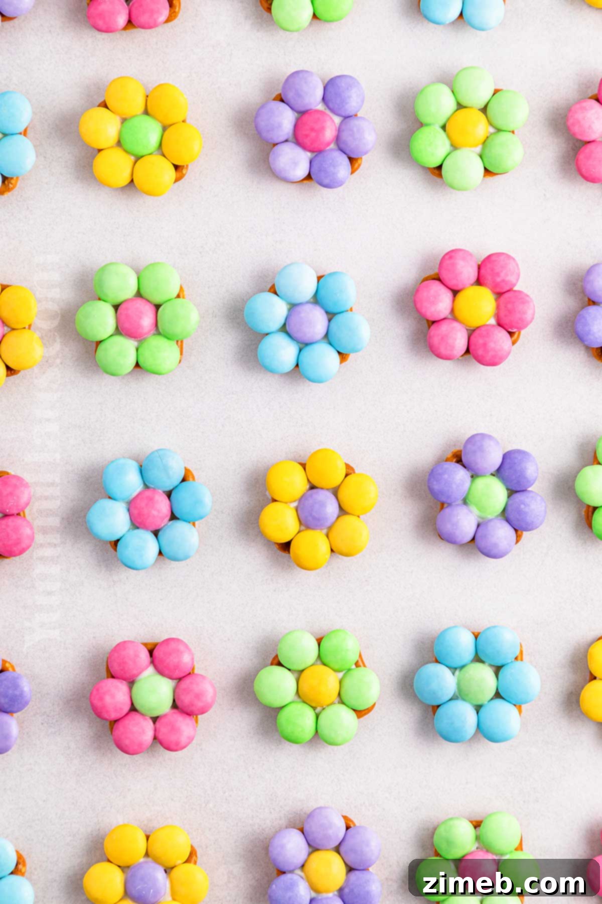 Blossom Pretzel Treats 14 Spring dessert for Easter, Flower Pretzel Bites