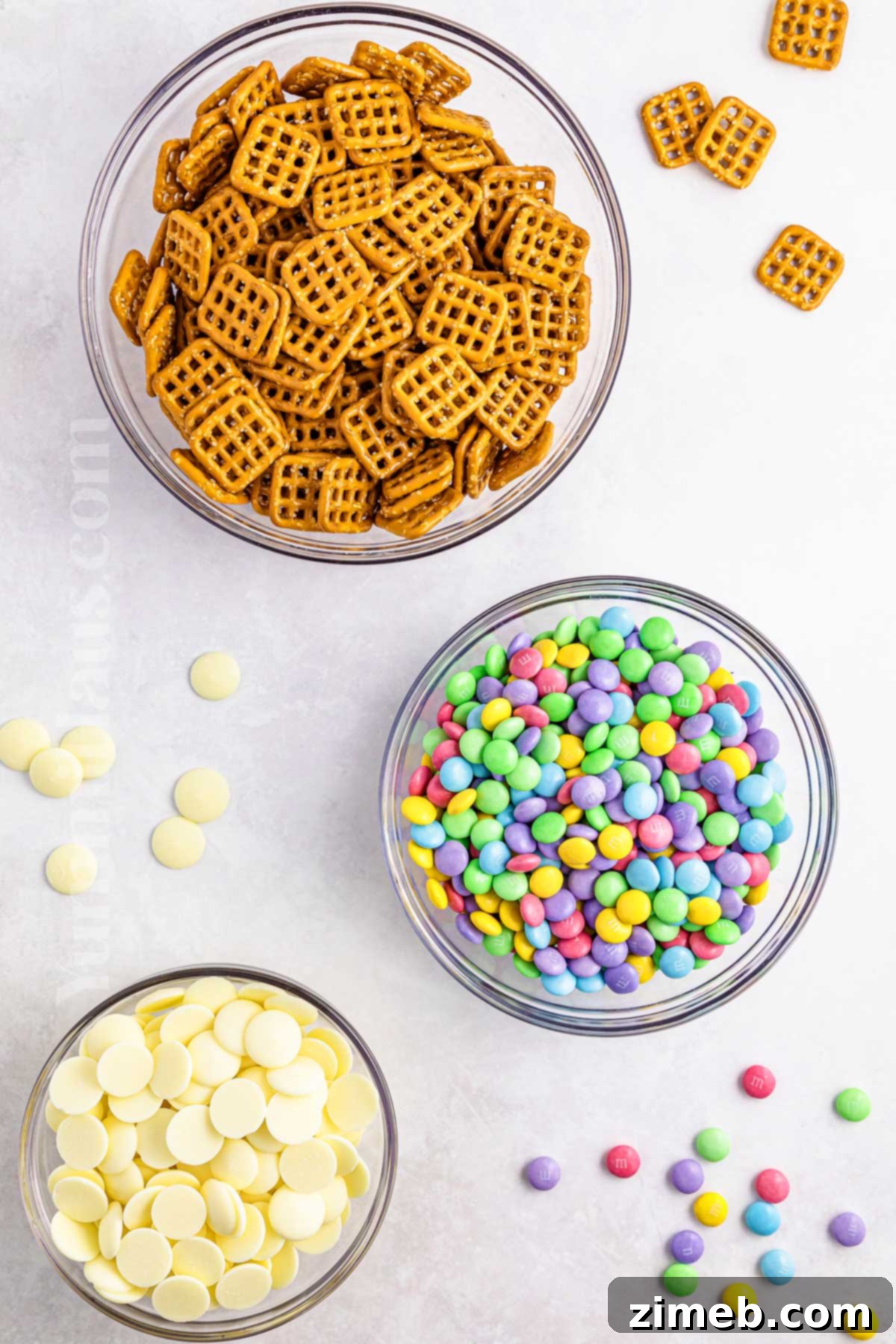 Blossom Pretzel Treats 5 Steps for making pretzel desserts with M&Ms