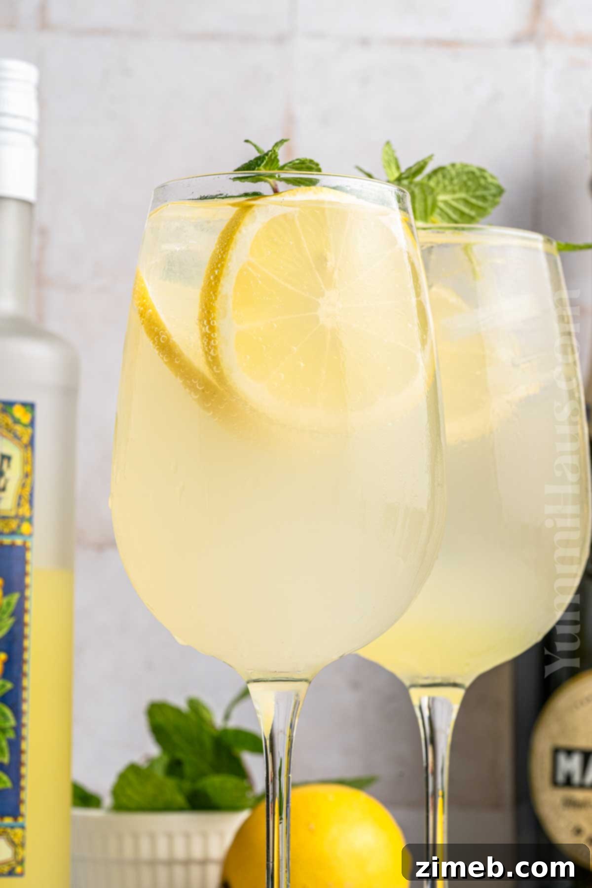 Refreshing Limoncello Spritz 15 A close-up of a refreshing lemon drink recipe, perfect for a sunny day