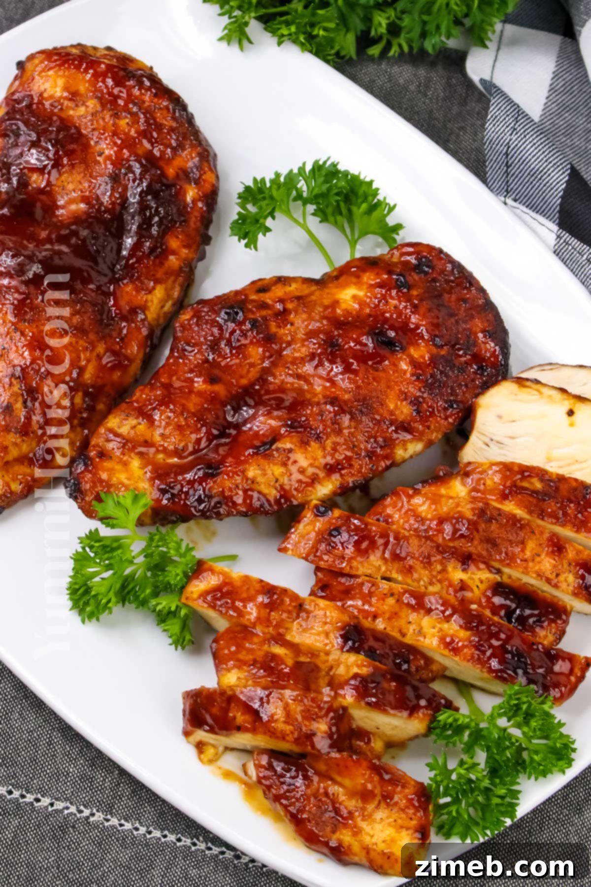 Crispy Air Fryer BBQ Chicken 14 Easy chicken dinner with BBQ sauce, ready to be served