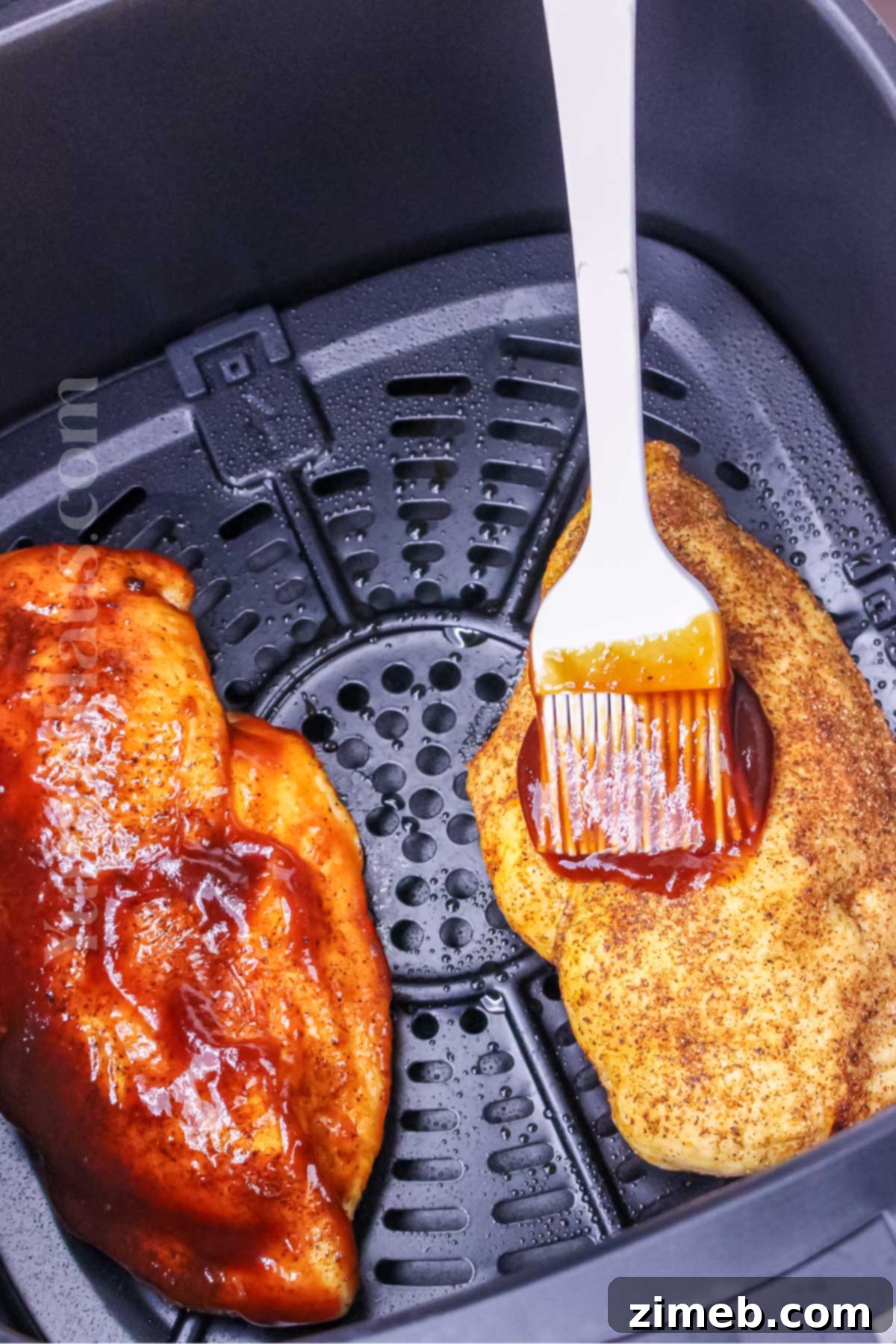 Crispy Air Fryer BBQ Chicken 7 Cooked Air Fryer BBQ Chicken sliced and ready to serve