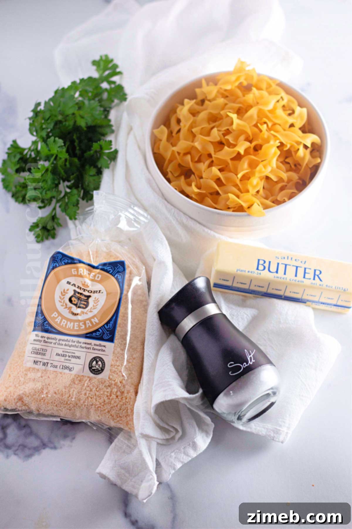 Butter Kissed Pasta 4 Buttered Noodle ingredients