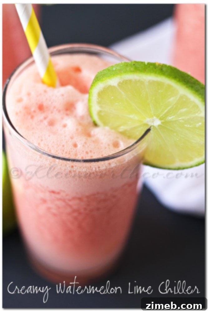 Refreshing Creamy Watermelon Lime Chiller perfect for summer parties