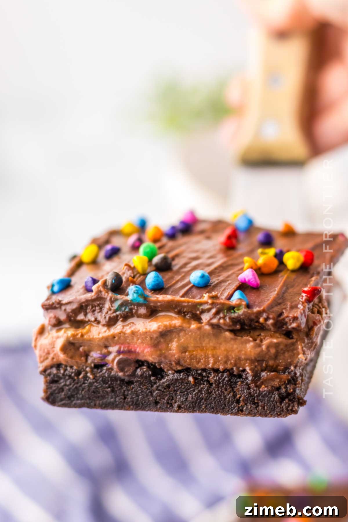 Cosmic Brownie Dream 14 Finished Cosmic Brownie Lush recipe, sliced and ready to serve