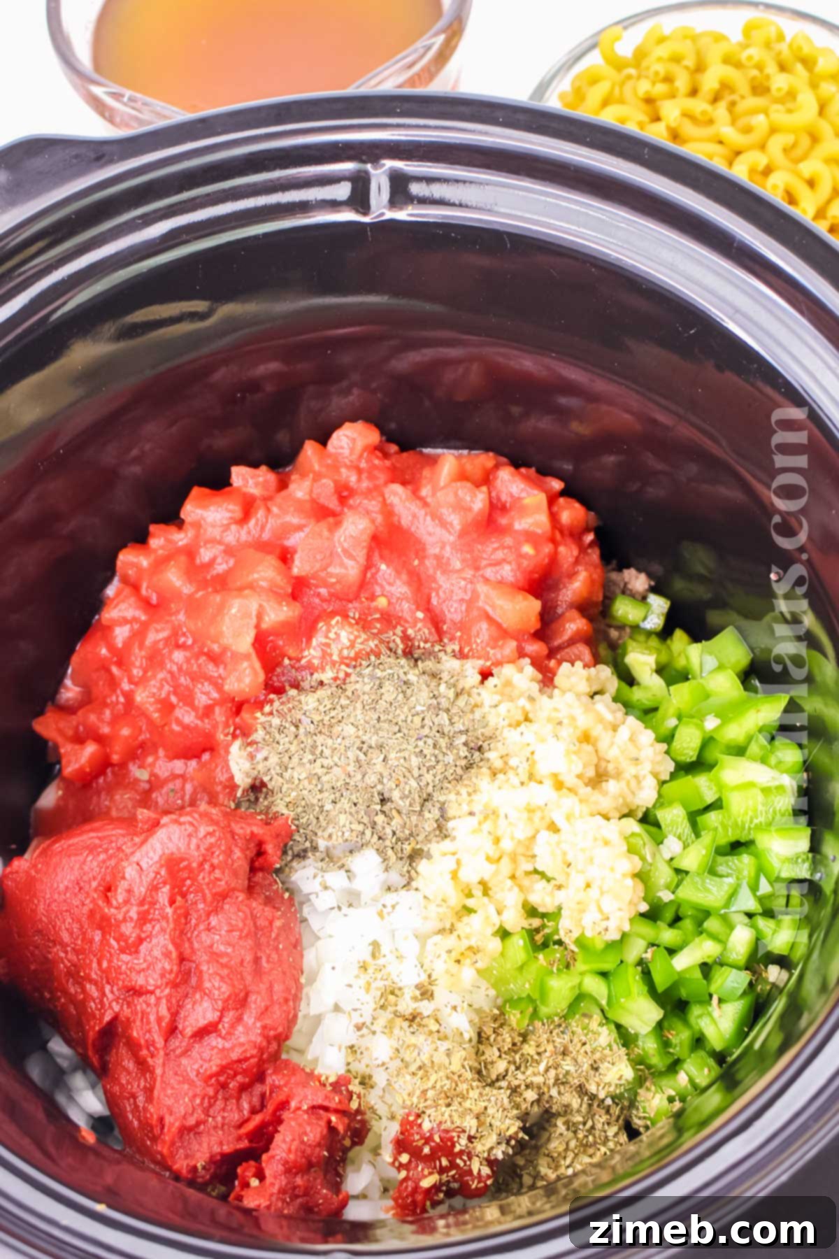 Effortless Crockpot Goulash 5 Steps for making goulash in a slow cooker
