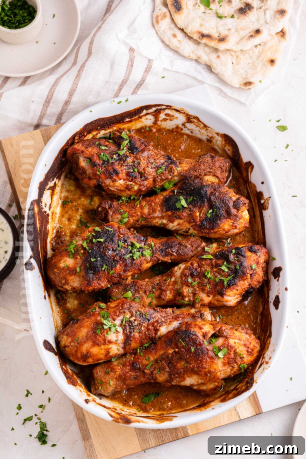 baked chicken leg meal