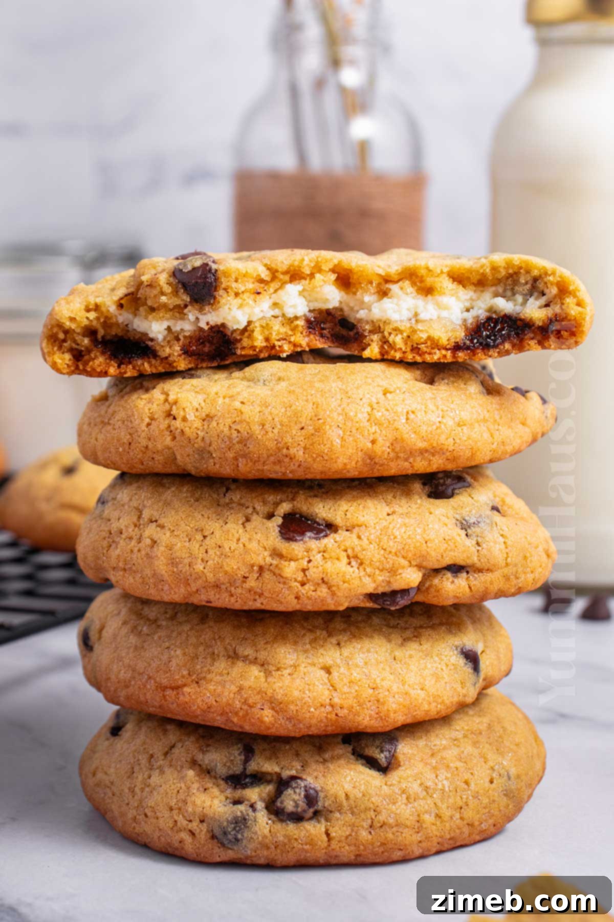 Cheesecake Cookie Fusion 14 stack of stuffed cookies