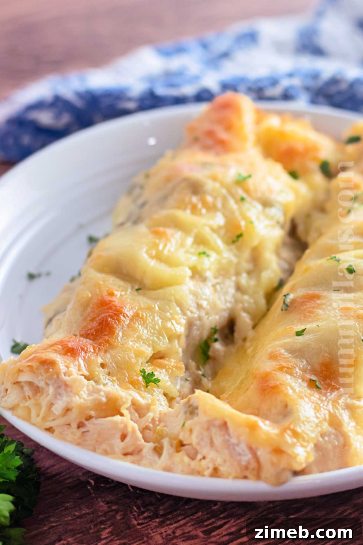 Creamy White Chicken Enchiladas 3 enchilada dinner