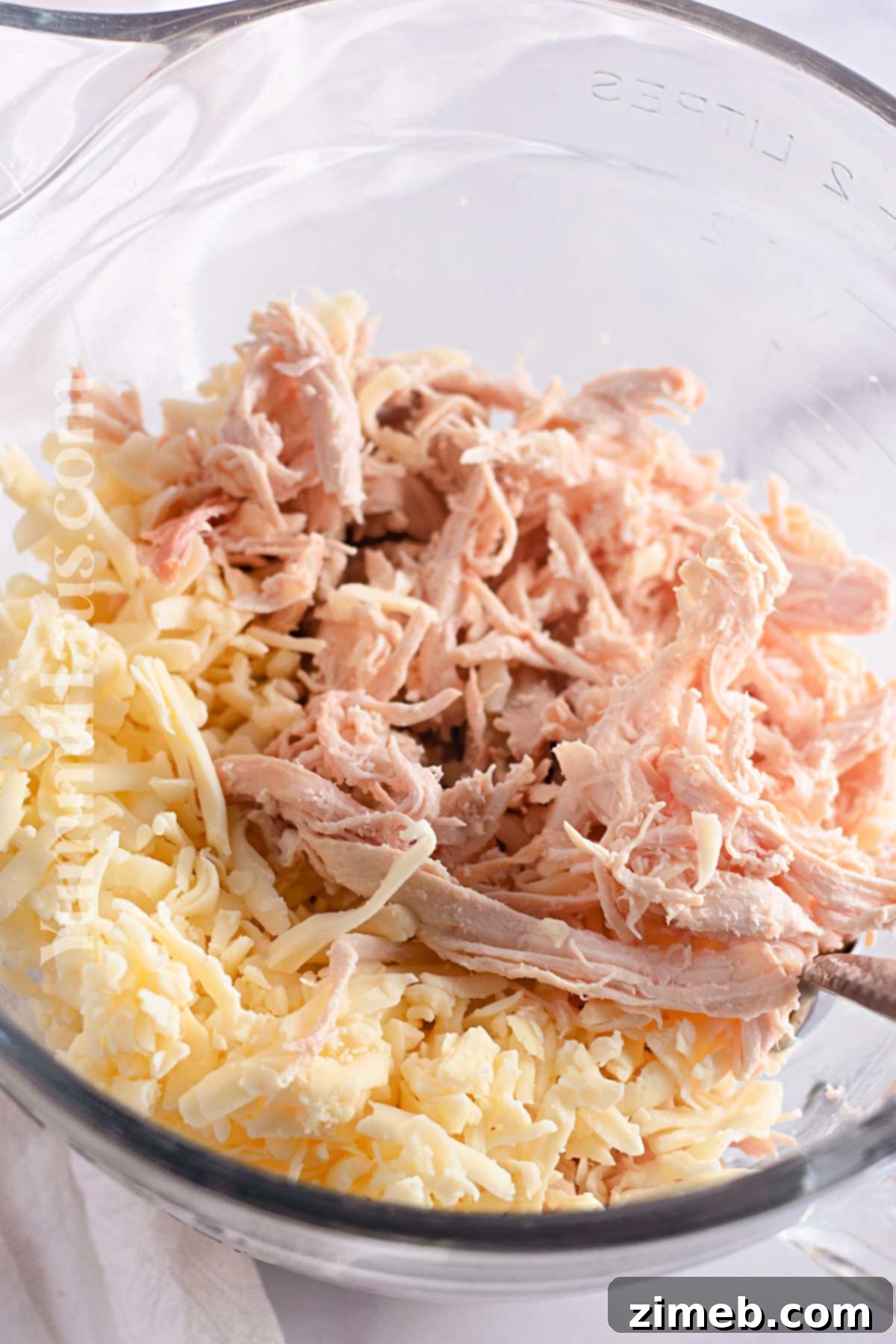 Creamy White Chicken Enchiladas 5 making the chicken filling
