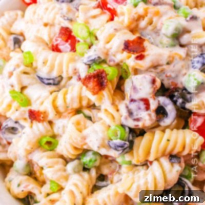 Creamy Bacon Ranch Pasta Salad.