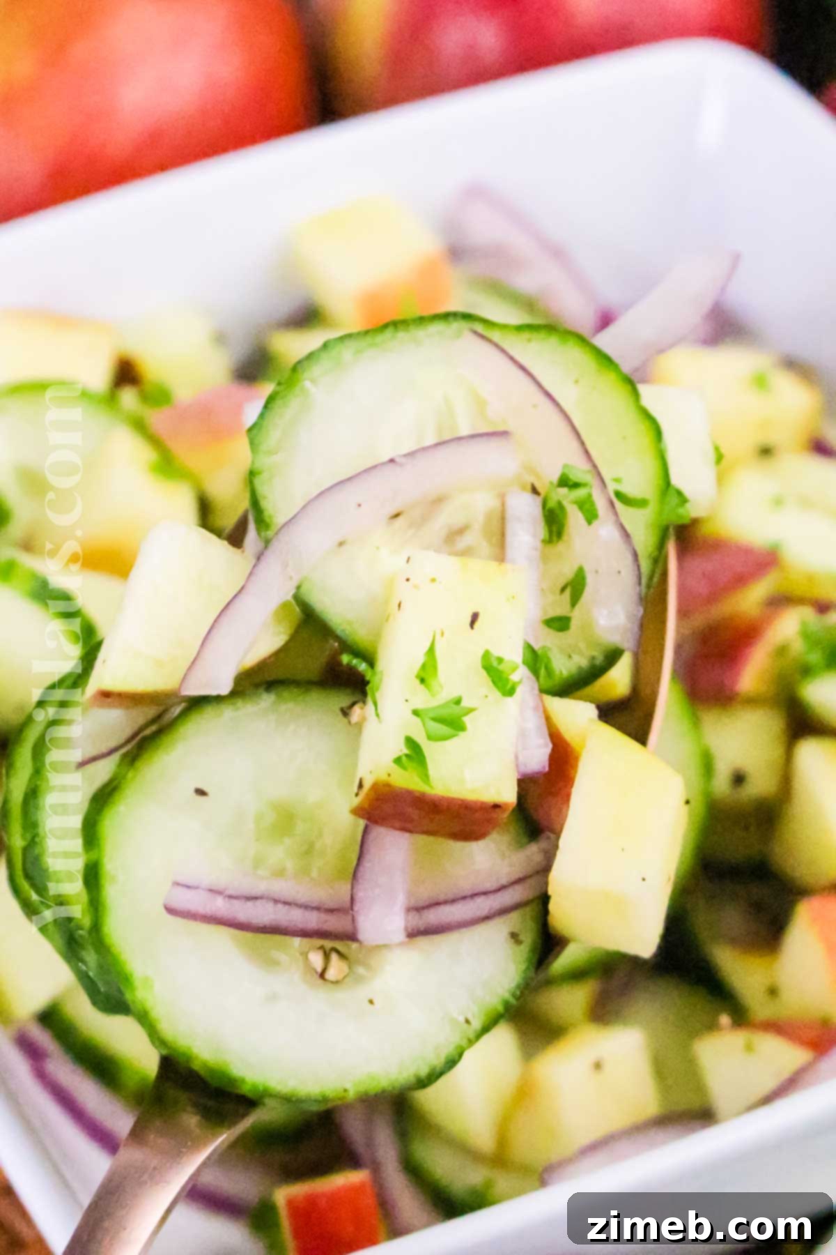 Apple Cucumber Salad is a perfect summer potluck side dish.