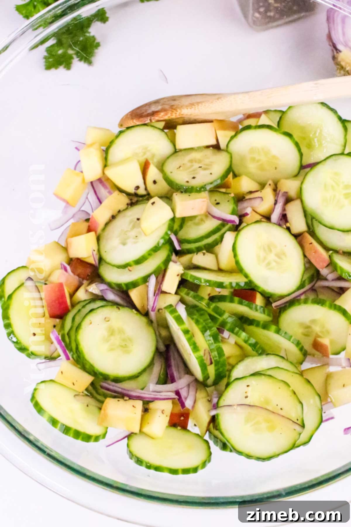 How to make an easy Apple Cucumber Salad recipe.