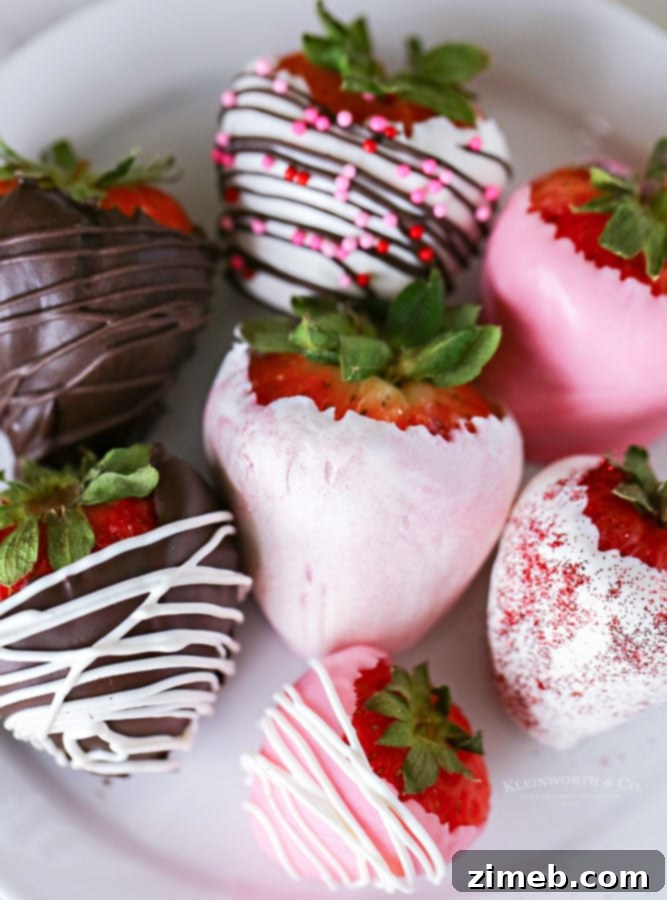 Elegant Dark Chocolate Covered Strawberries, simple yet impressive, perfect for a Mother's Day treat or gift.