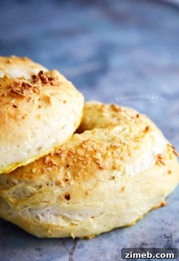 Freshly baked Homemade Onion Bagels, with a golden crust and savory onion flavor, ready to be served.