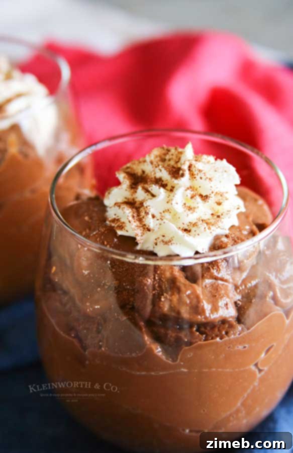 A rich and creamy Homemade Chocolate Pudding, far better than instant, offering a comforting and indulgent dessert.