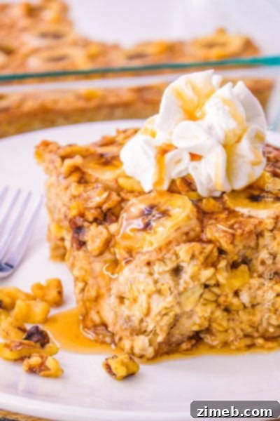 Wholesome Banana Bread Baked Oatmeal, a comforting breakfast for Mom.