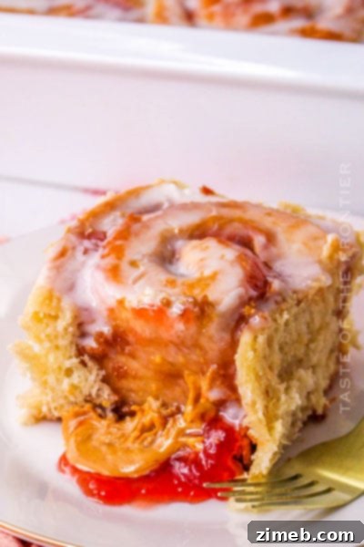 Sweet and nutty Peanut Butter Cinnamon Rolls, a comforting Mother's Day treat.