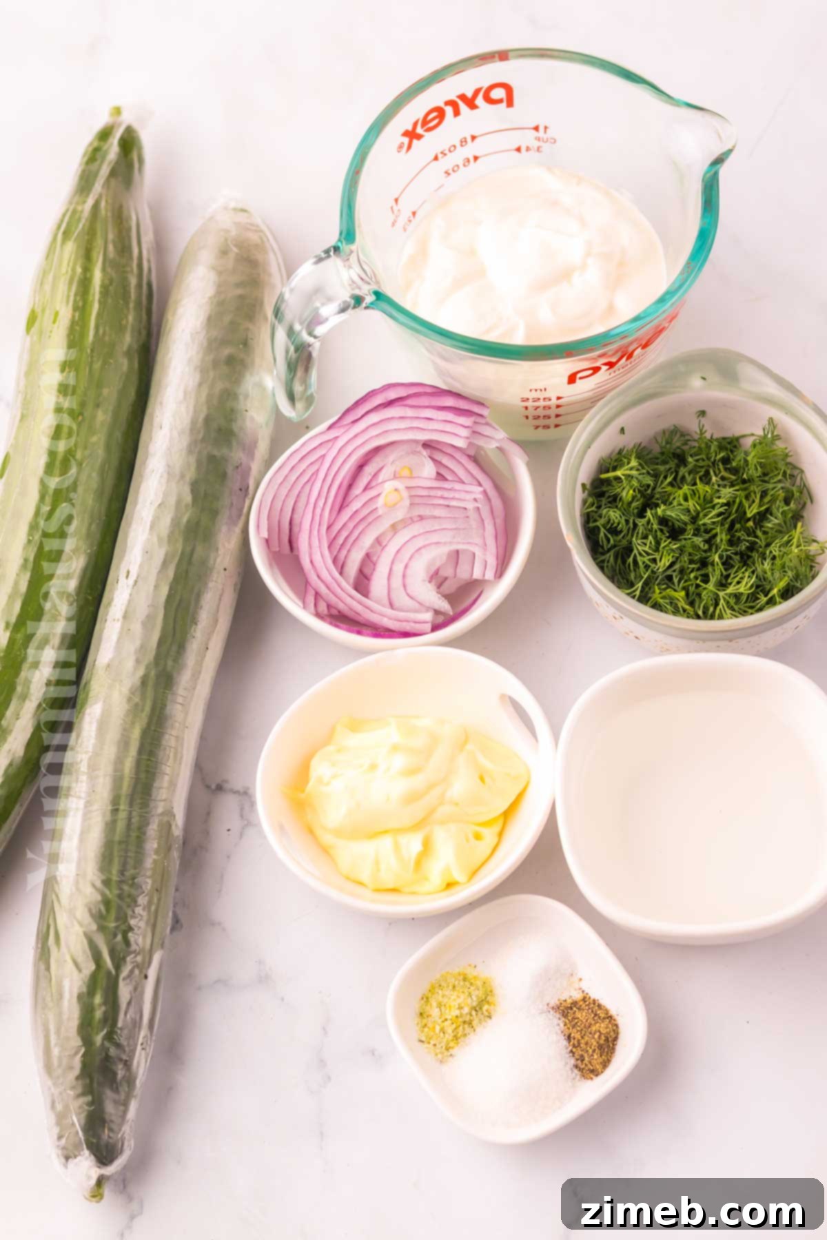 Cool and Creamy Cucumber Delight 4 Ingredients for Creamy Cucumber Salad