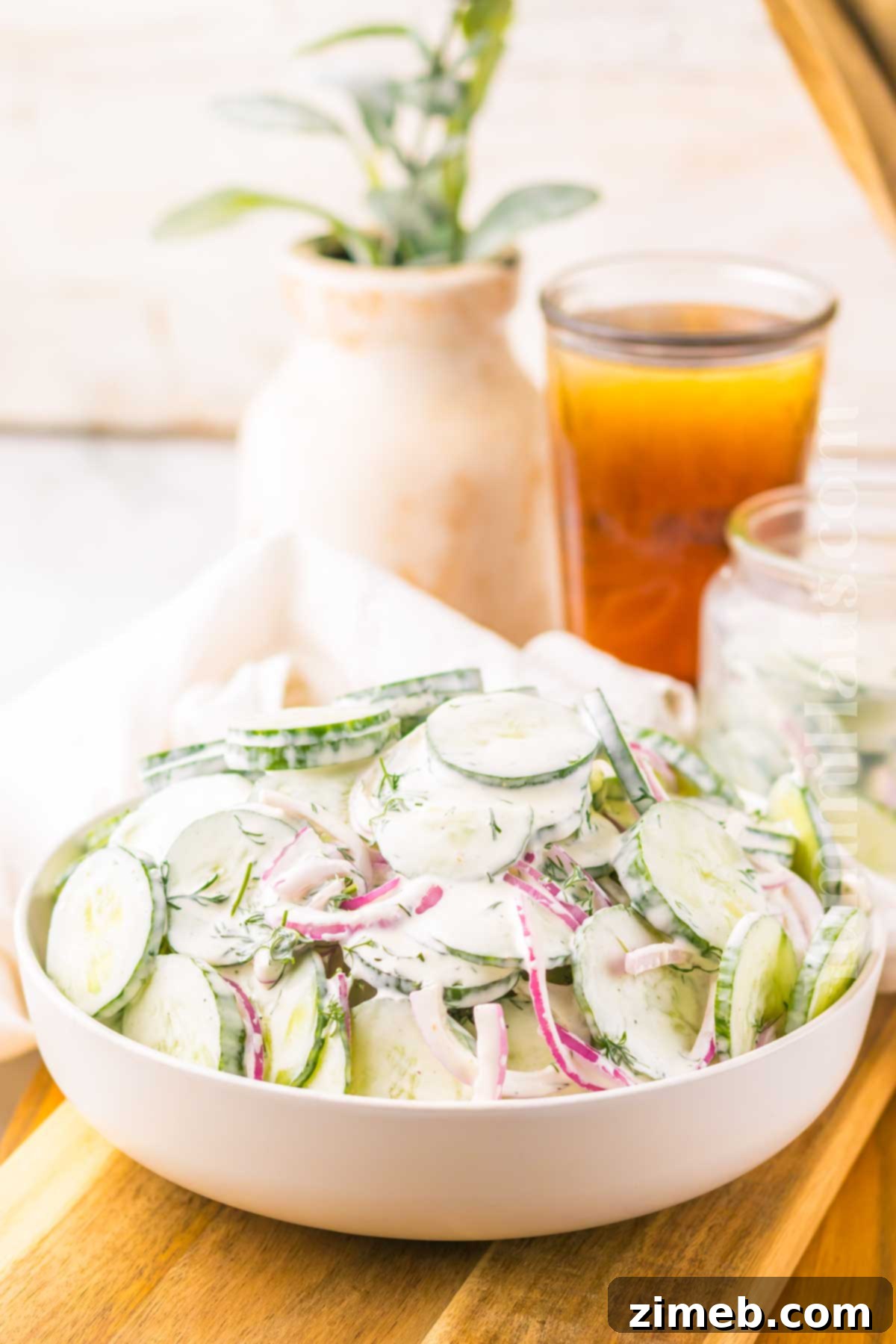 Cool and Creamy Cucumber Delight 8 Side salad for lunch or dinner