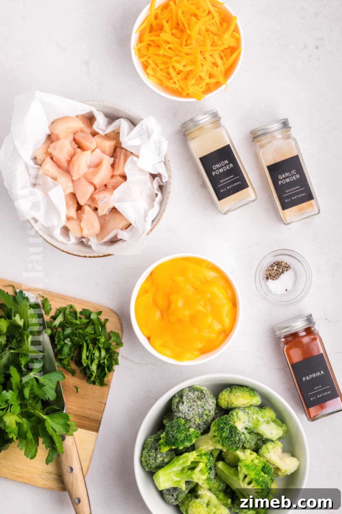 Ingredients for Baked Broccoli and Chicken Casserole