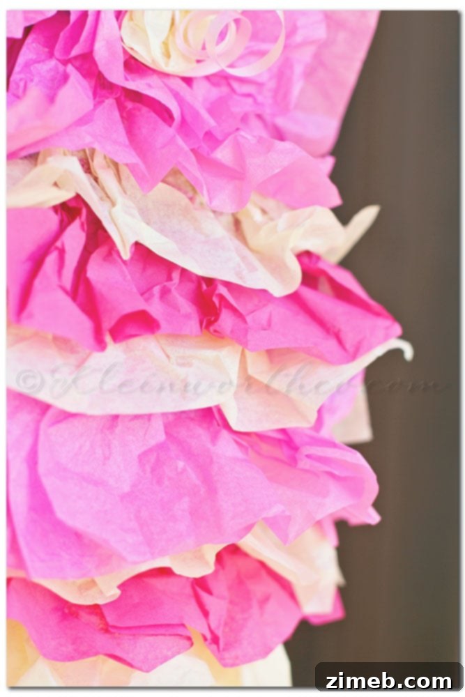Ruffle Piñata with Tissue Flowers and Ribbons