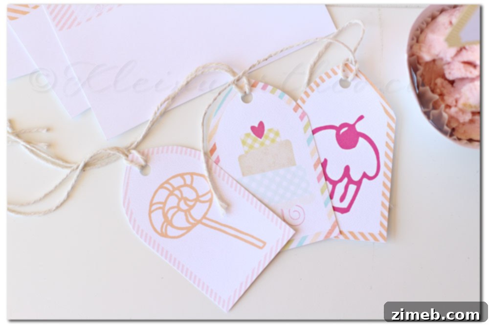 Sorbet Party Printable Gift Tags