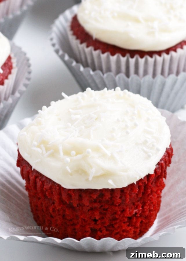 Celebrate with Cupcakes: Endless Flavors for Every Occasion 17 Moist red velvet cupcakes with cream cheese frosting, ideal for Christmas, Valentine's Day, or any special celebration.