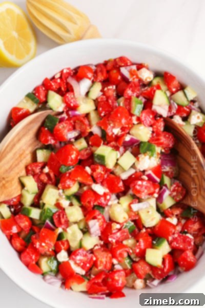 32 Delicious and Refreshing Summer Salad Recipes 12 Cucumber Tomato Feta Salad - A Mediterranean-inspired salad with cucumbers, tomatoes, and feta cheese.