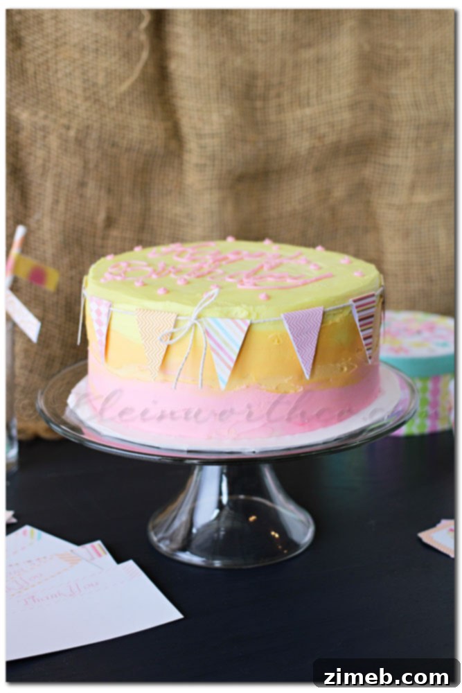 Vibrant Buttercream Frosted Birthday Cake for a Girl's Summer Party