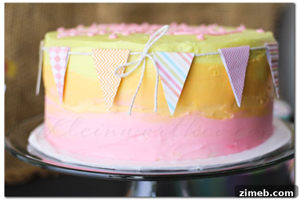 Close-up of Smooth and Creamy Buttercream Frosting Layers