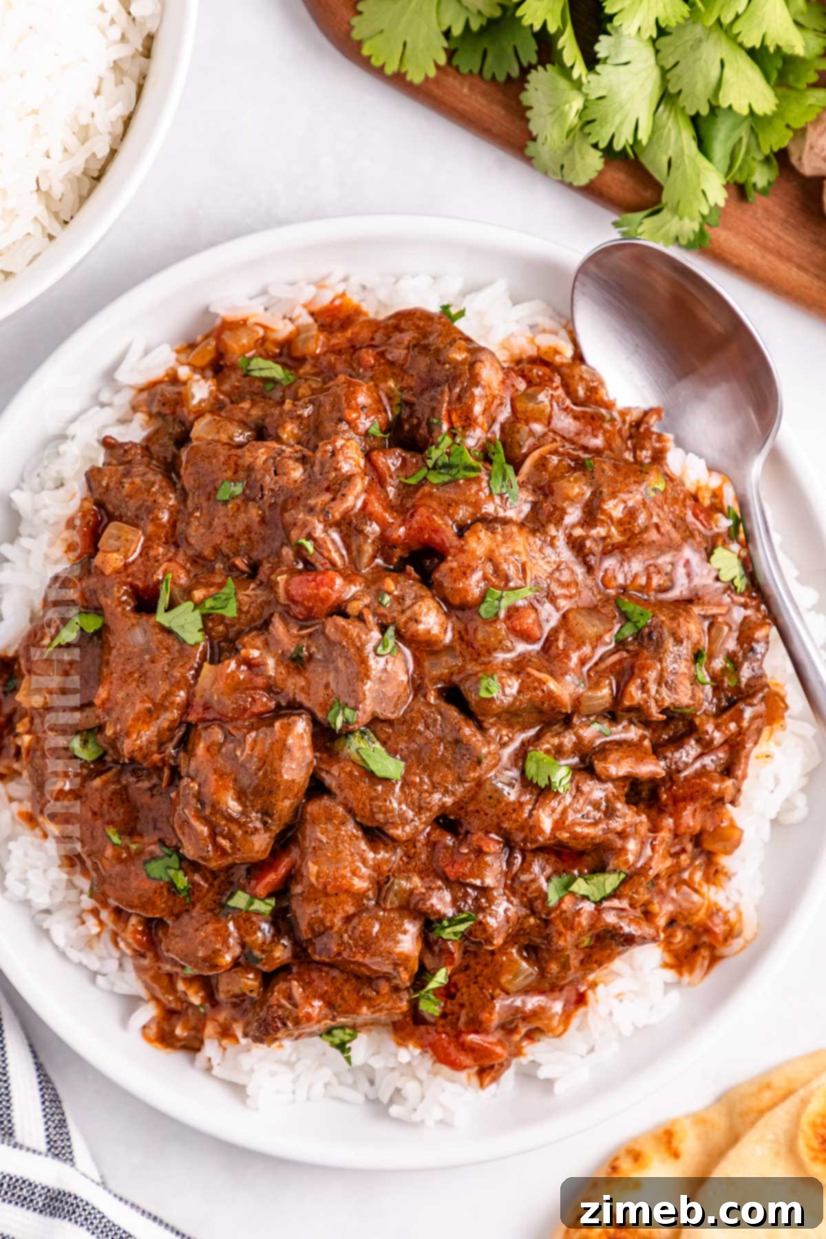 Fall-Apart Tender Slow Cooker Beef Curry 12 A final close-up of the Slow Cooker Curry Beef recipe, showing rich sauce and tender meat.
