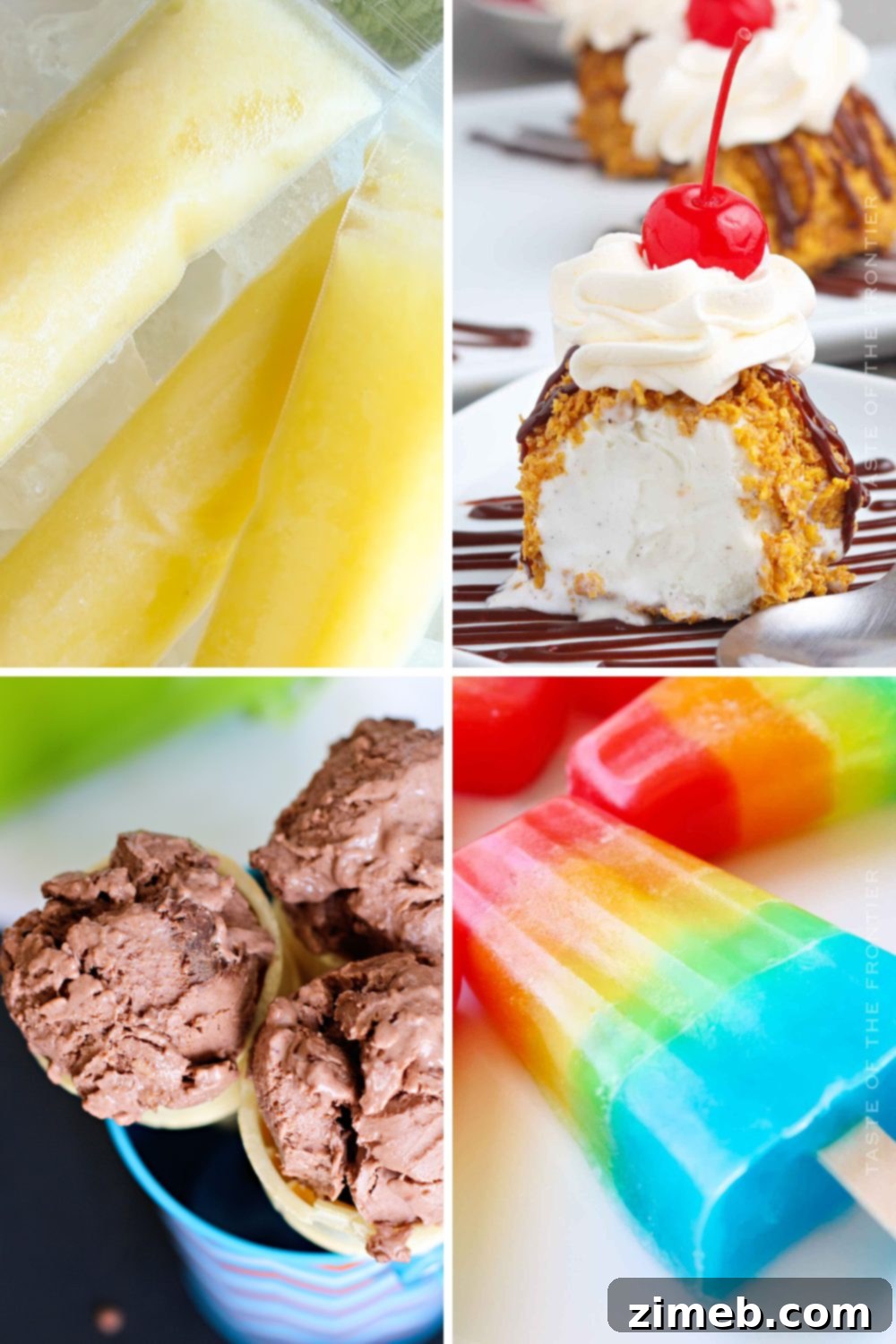 35 Refreshing Summer Frozen Treats 2 35 Refreshing Summer Frozen Treats - A vibrant assortment of ice creams, popsicles, and frozen yogurts perfect for cooling down.