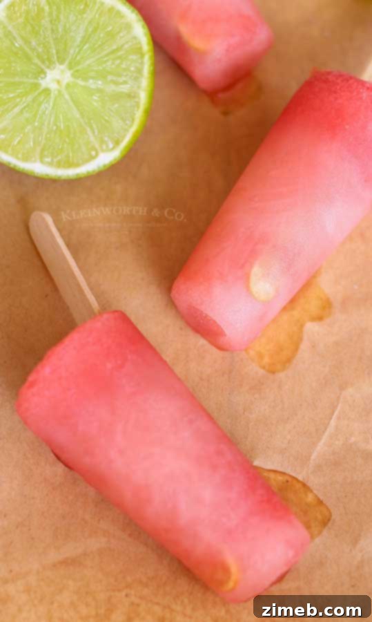 35 Refreshing Summer Frozen Treats 12 Sour Watermelon Pops recipe, a unique and icy treat with bold fruit flavor.