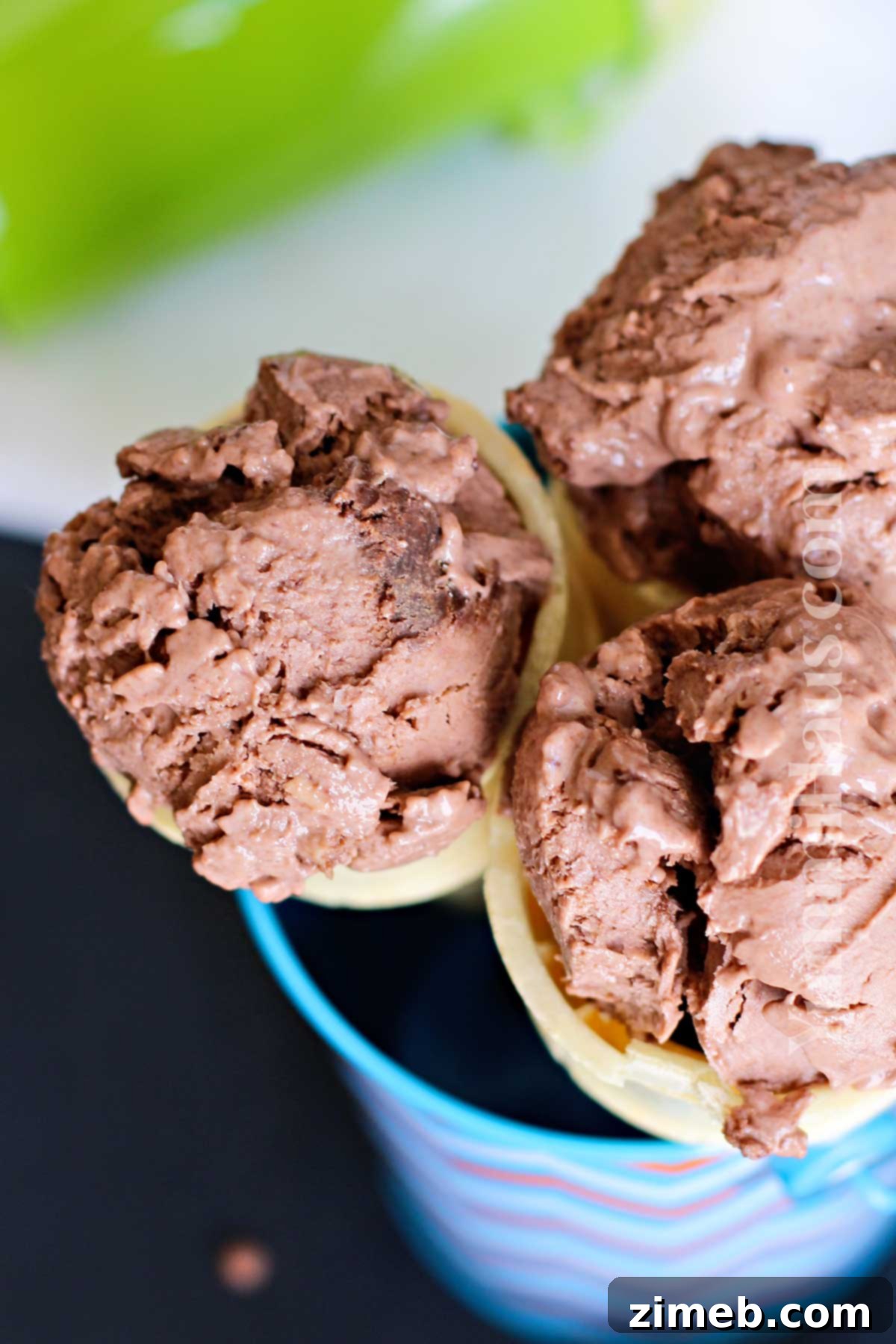 35 Refreshing Summer Frozen Treats 9 Brownie Chunk Frozen Yogurt, a rich and chocolatey frozen treat with brownie pieces.