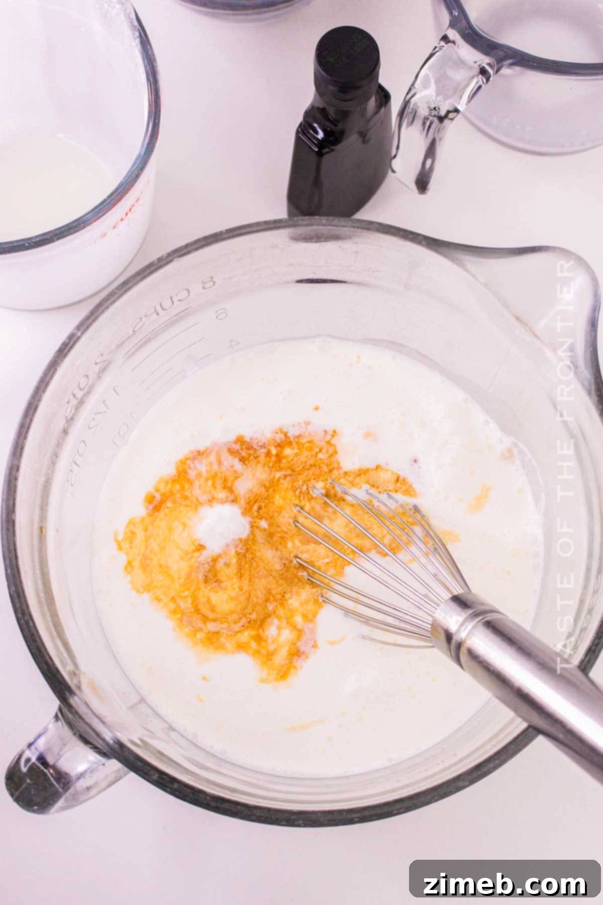 mixing the ingredients