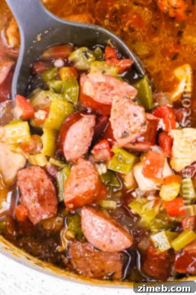 Autumn's Warm Embrace: Comforting Soups to Banish the Chill 12 Hearty Chicken and Sausage Gumbo Soup, a Louisiana-inspired recipe bursting with flavor.