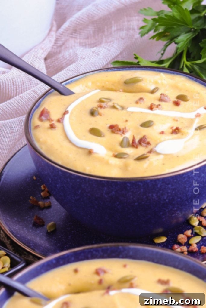 Autumn's Warm Embrace: Comforting Soups to Banish the Chill 13 Creamy Roasted Pumpkin Soup, a rich and flavorful meal for a chilly fall day, perfect for using seasonal squash.