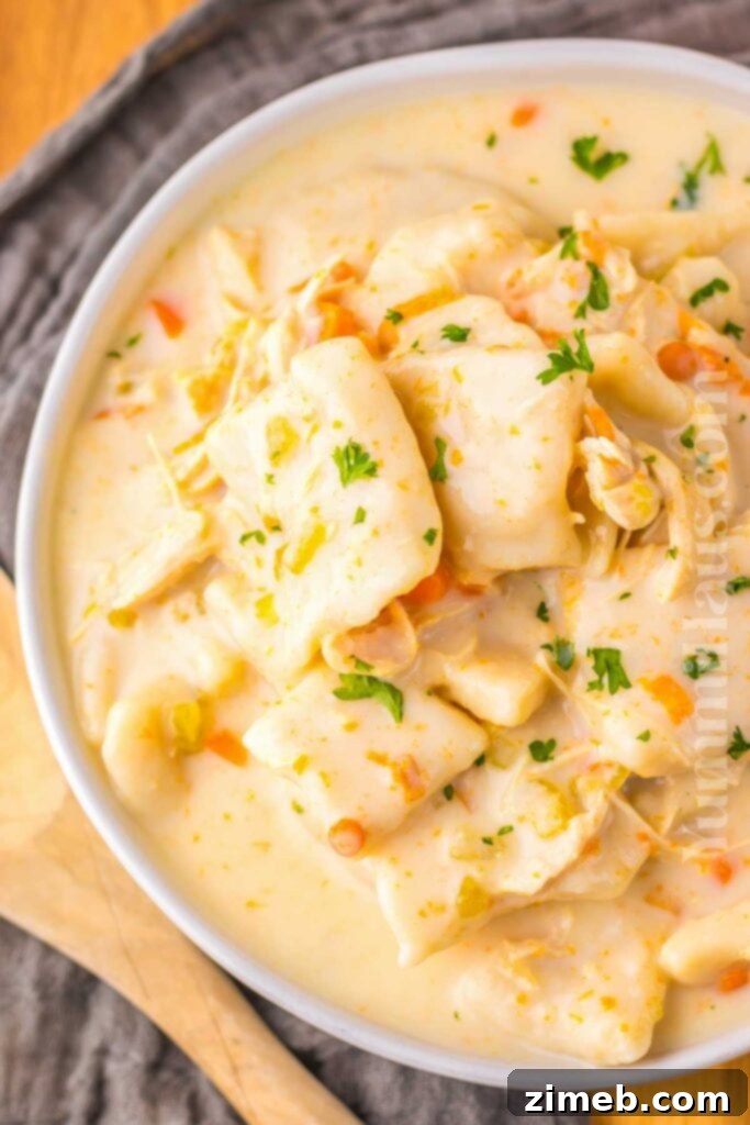 Autumn's Warm Embrace: Comforting Soups to Banish the Chill 8 Hearty and comforting Chicken and Dumplings Soup with tender chicken, fluffy dumplings, and a rich, flavorful broth.