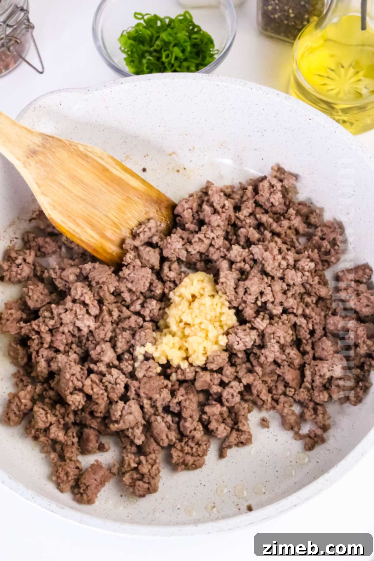 Steppe Beef Noodle Skillet 5 browning the beef