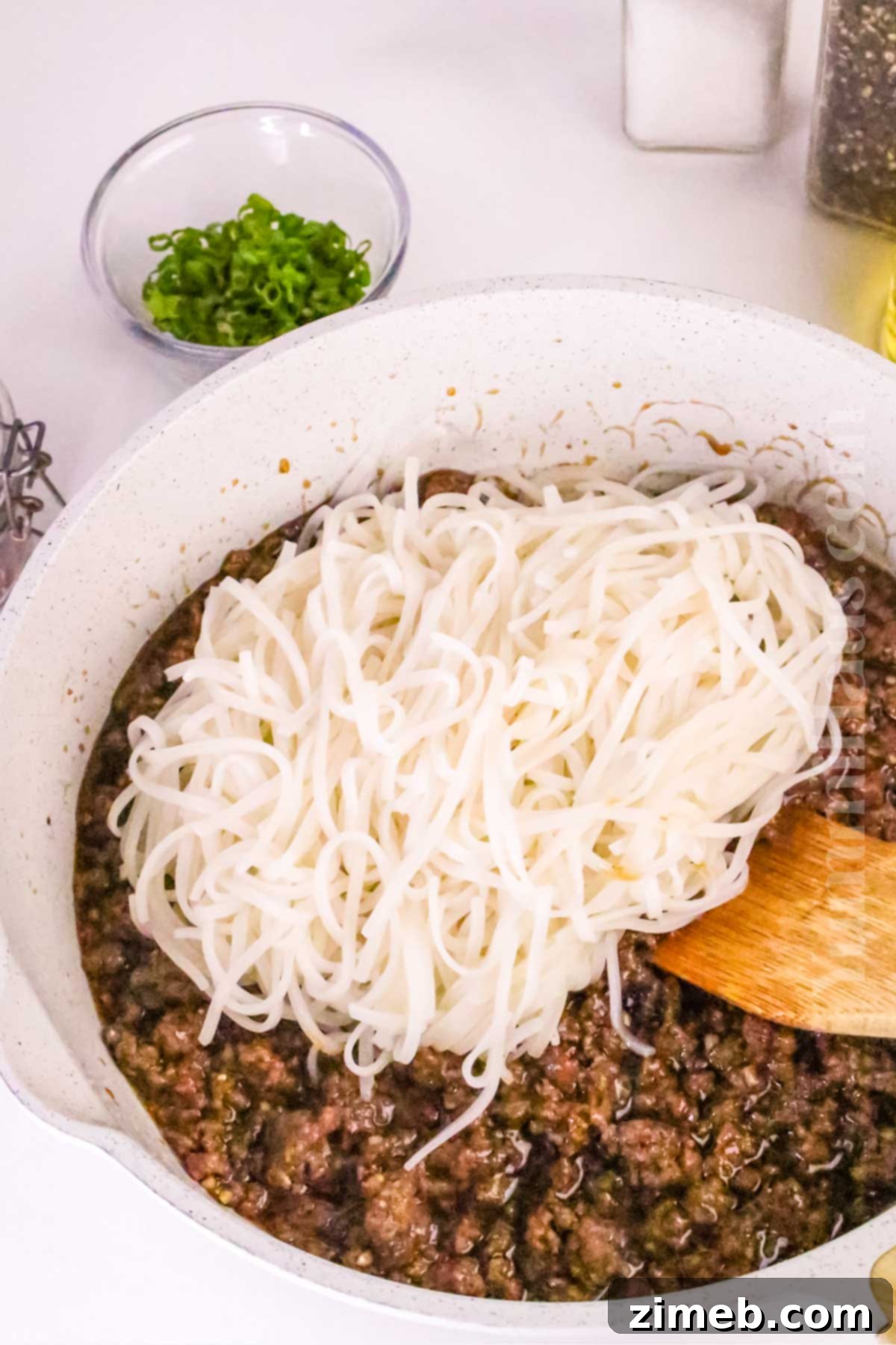 Steppe Beef Noodle Skillet 6 how to make Mongolian Ground Beef Noodles