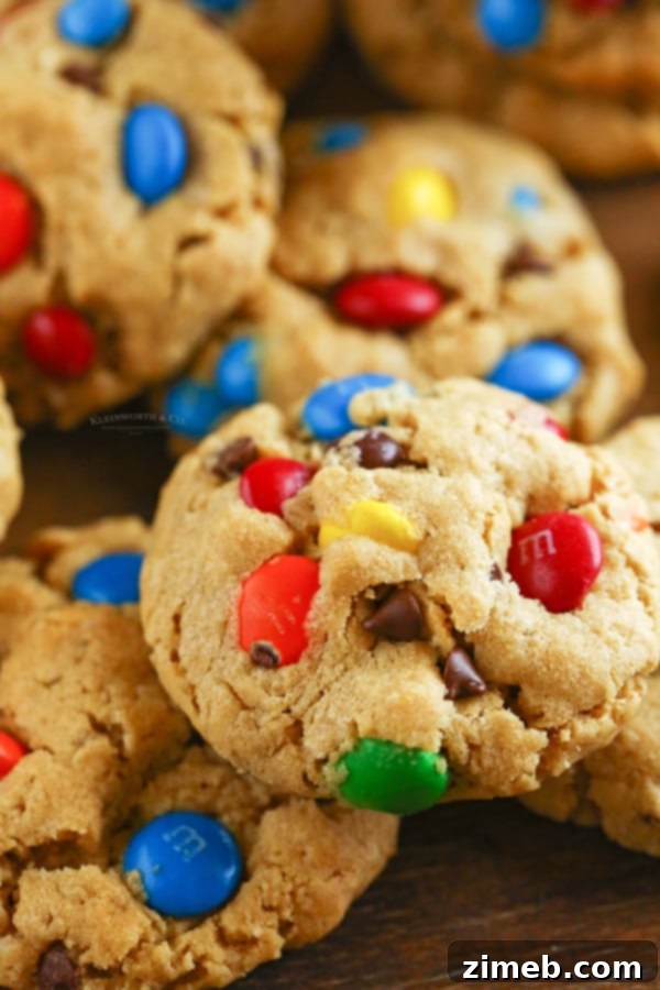11 Ghoulish Halloween Cookie and Dough Creations 7 Thick, chewy oatmeal monster cookies packed with M&M's, chocolate chips, and peanut butter.