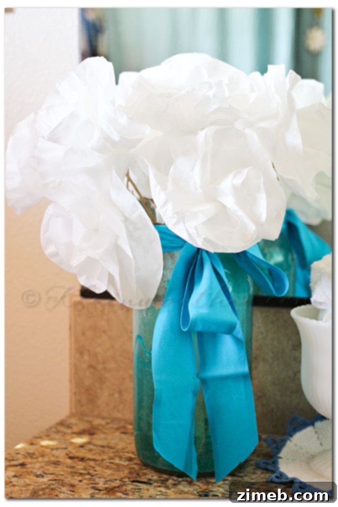 Simple Coffee Filter Flowers in a vase