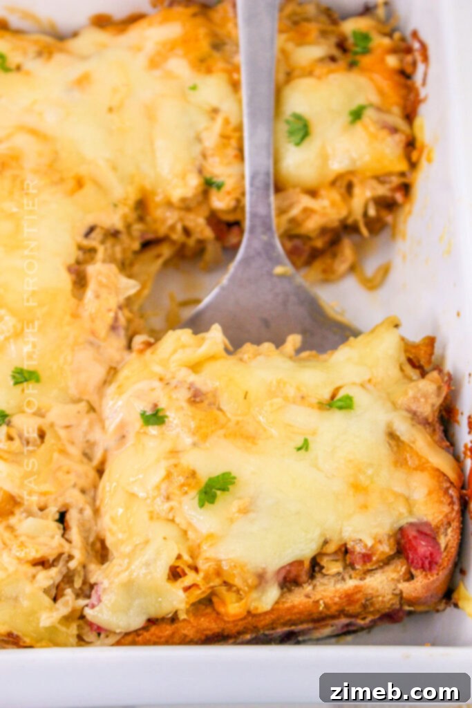 Autumn Casserole Essentials: From Weeknights to Holidays 8 Hot and cheesy Reuben Casserole with corned beef and Swiss