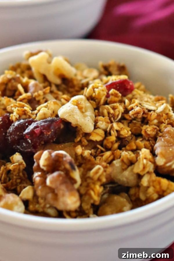 Sweet Pumpkin Mornings: 15 Cozy Breakfast Creations 17 Homemade Pumpkin Cranberry Granola with walnuts for fall