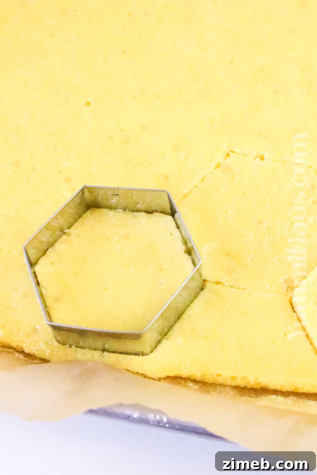 cutting the hexagon shape