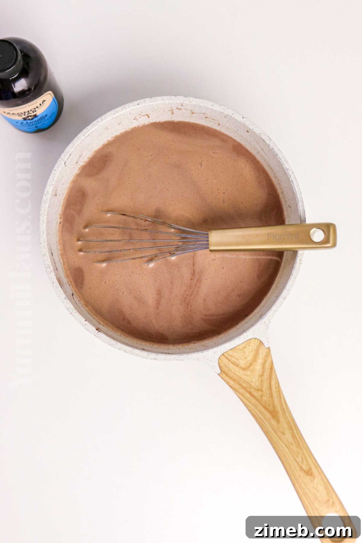Champurrado Mexican Hot Chocolate 7 making stovetop Hot Chocolate in a saucepan