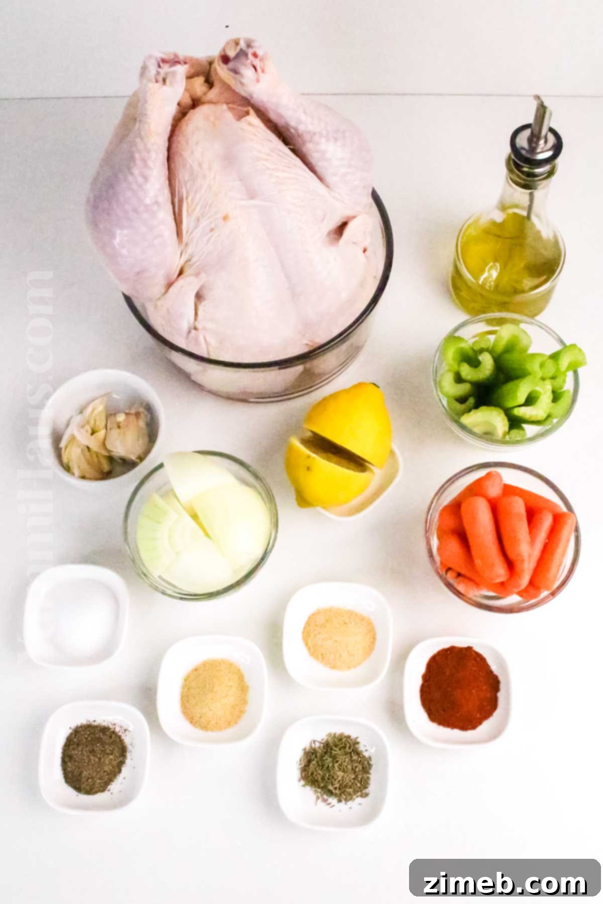 Effortless Slow Cooker Whole Chicken 4 Slow Cooker Whole Chicken ingredients - A Fresh Lemon and Herbs