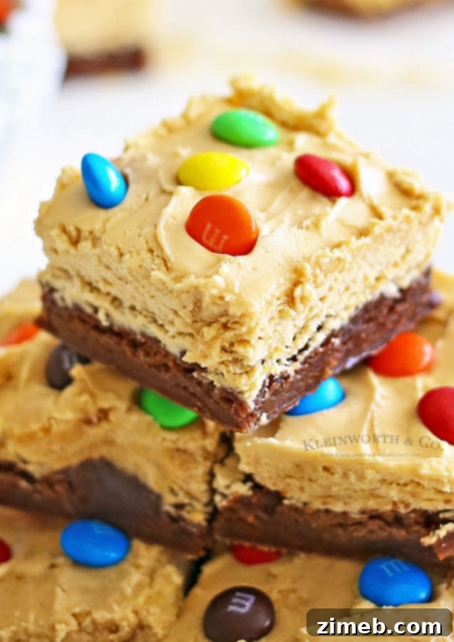 Peanut Butter Whip Brownies with M&M's