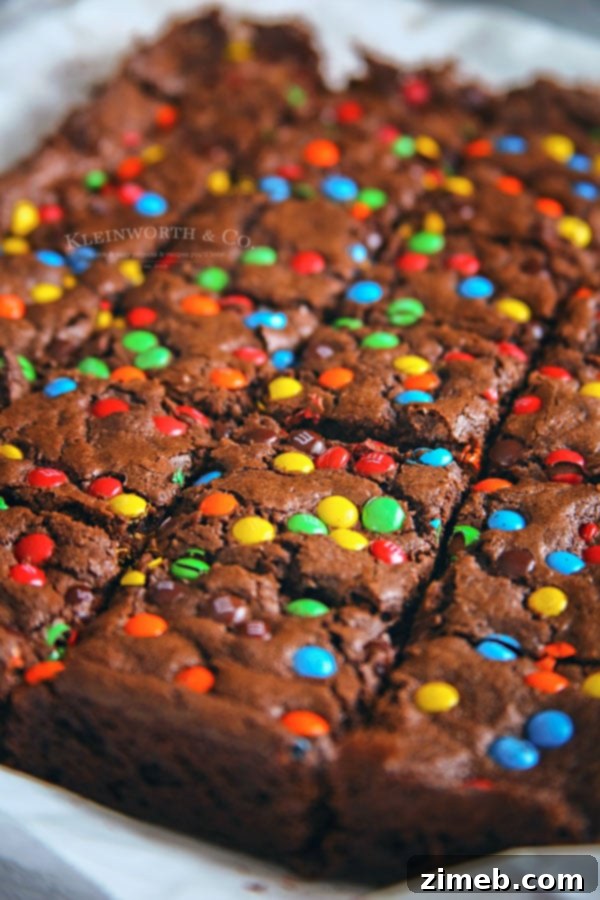 M&M Chocolate Fudge Bar Dessert